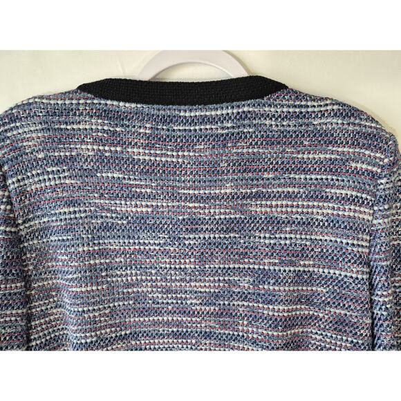 St. John Blue Purple Heathered Tweed Blazer Jacket US 12 - Picture 6 of 7